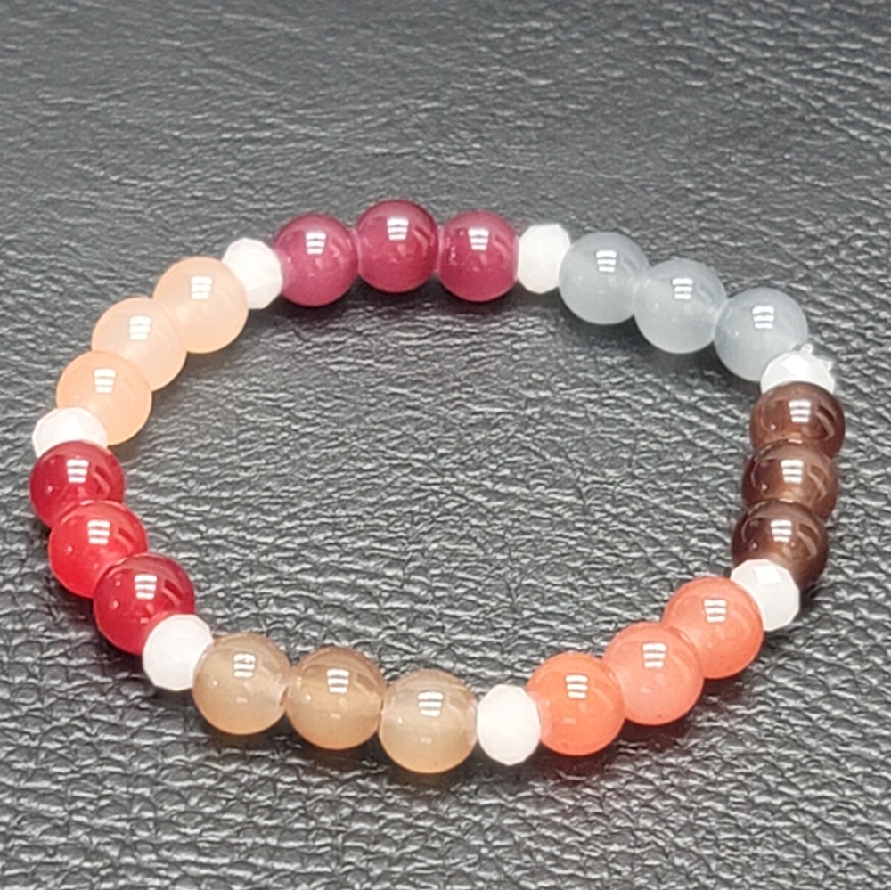 Glass Beads, Strech Bracelet - Vibrant Autumn Hues